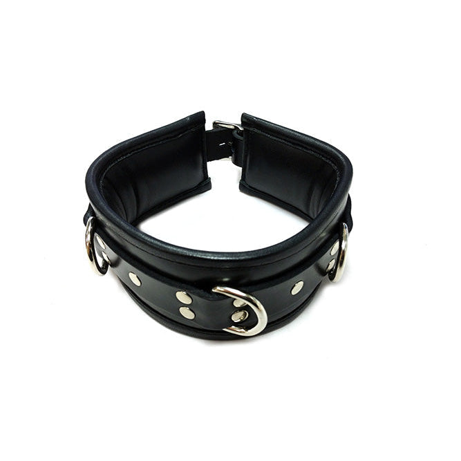 Rouge Leather Padded Wrist Cuffs with Detachable Trigger Hook Chain - Leather Wrist Cuffs > Bondage Gear > Restraints