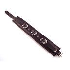 Rouge Leather Padded Wrist Cuffs with Detachable Trigger Hook Chain - Leather Wrist Cuffs > Bondage Gear > Restraints