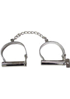 Rouge Stainless Steel Ankle Shackles with Chain 11.5 Inches - Bondage Restraints > Bondage Gear > Restraints