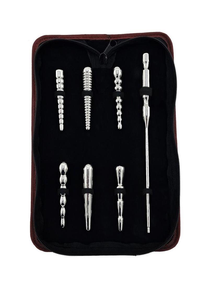 Rouge Stainless Steel Penis Plug Set with Handle - Silver Main image