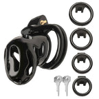 Hard Stop Double Ring Chastity Cage Black > Bondage Gear > Male Chastity