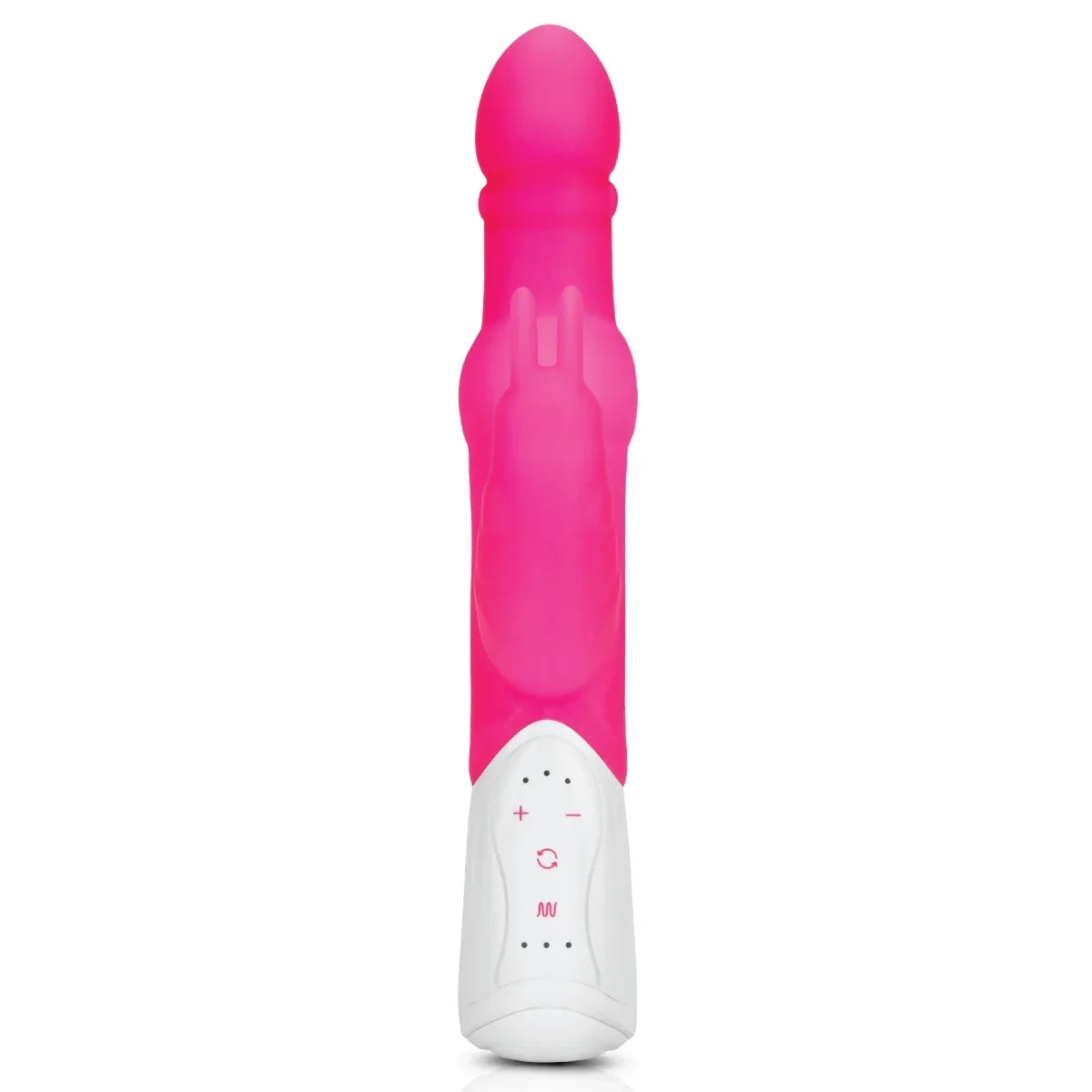 Rabbit Essentials Pleasure Beads Rabbit Vibrator in Hot Pink with Battery and Body-Safe Silicone Secondary image