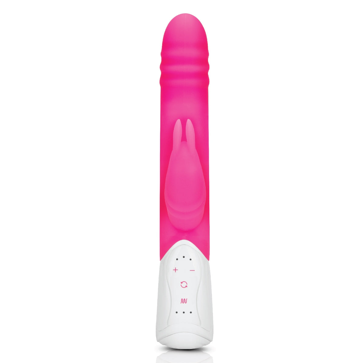 Rabbit Essentials Double Penetration Rabbit Vibrator Hot Pink Silicone Rechargeable Secondary image