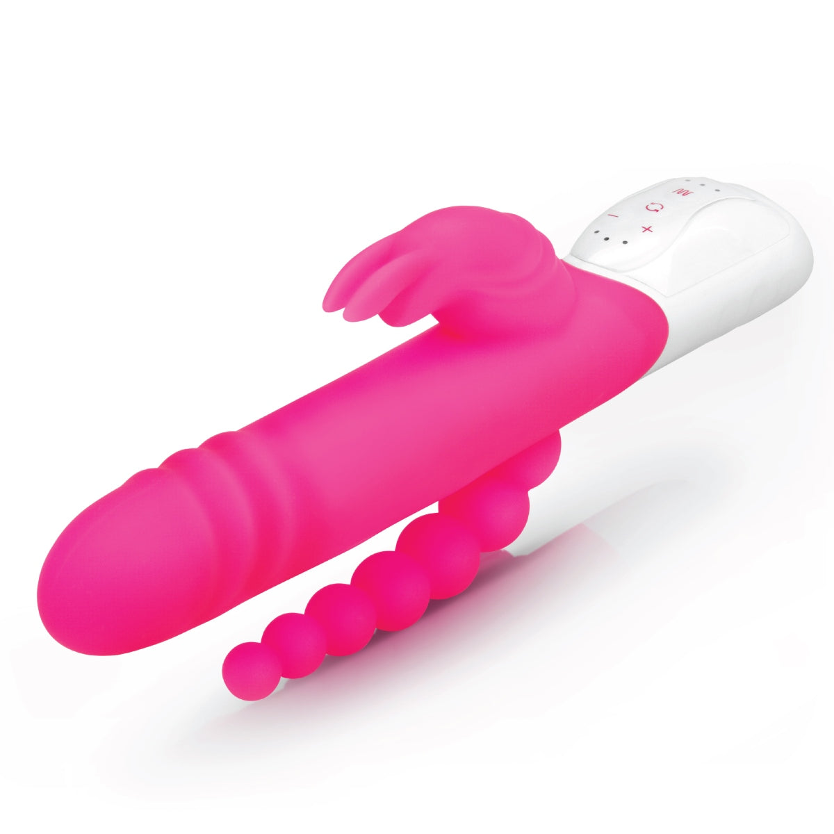 Rabbit Essentials Double Penetration Rabbit Vibrator Hot Pink Silicone Rechargeable > Vibrators > Ladies > Rabbit Multi