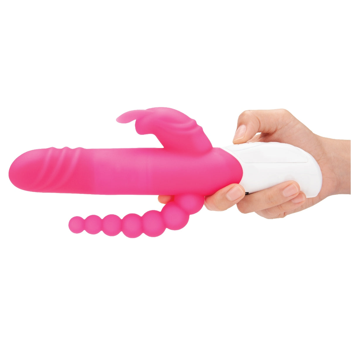 Rabbit Essentials Double Penetration Rabbit Vibrator Hot Pink Silicone Rechargeable > Vibrators > Ladies > Rabbit Multi