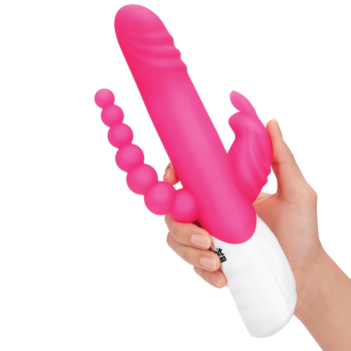 Rabbit Essentials Double Penetration Rabbit Vibrator Hot Pink Silicone Rechargeable > Vibrators > Ladies > Rabbit Multi