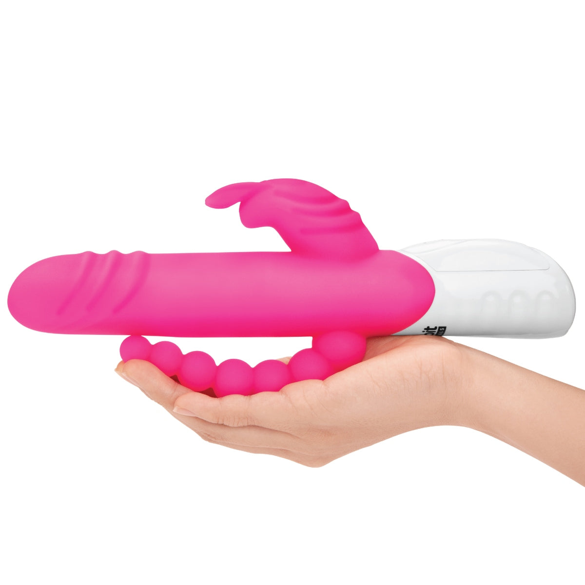 Rabbit Essentials Double Penetration Rabbit Vibrator Hot Pink Silicone Rechargeable > Vibrators > Ladies > Rabbit Multi