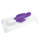 Rabbit Essentials Rechargeable Double Penetration Rabbit Vibrator Hot Purple