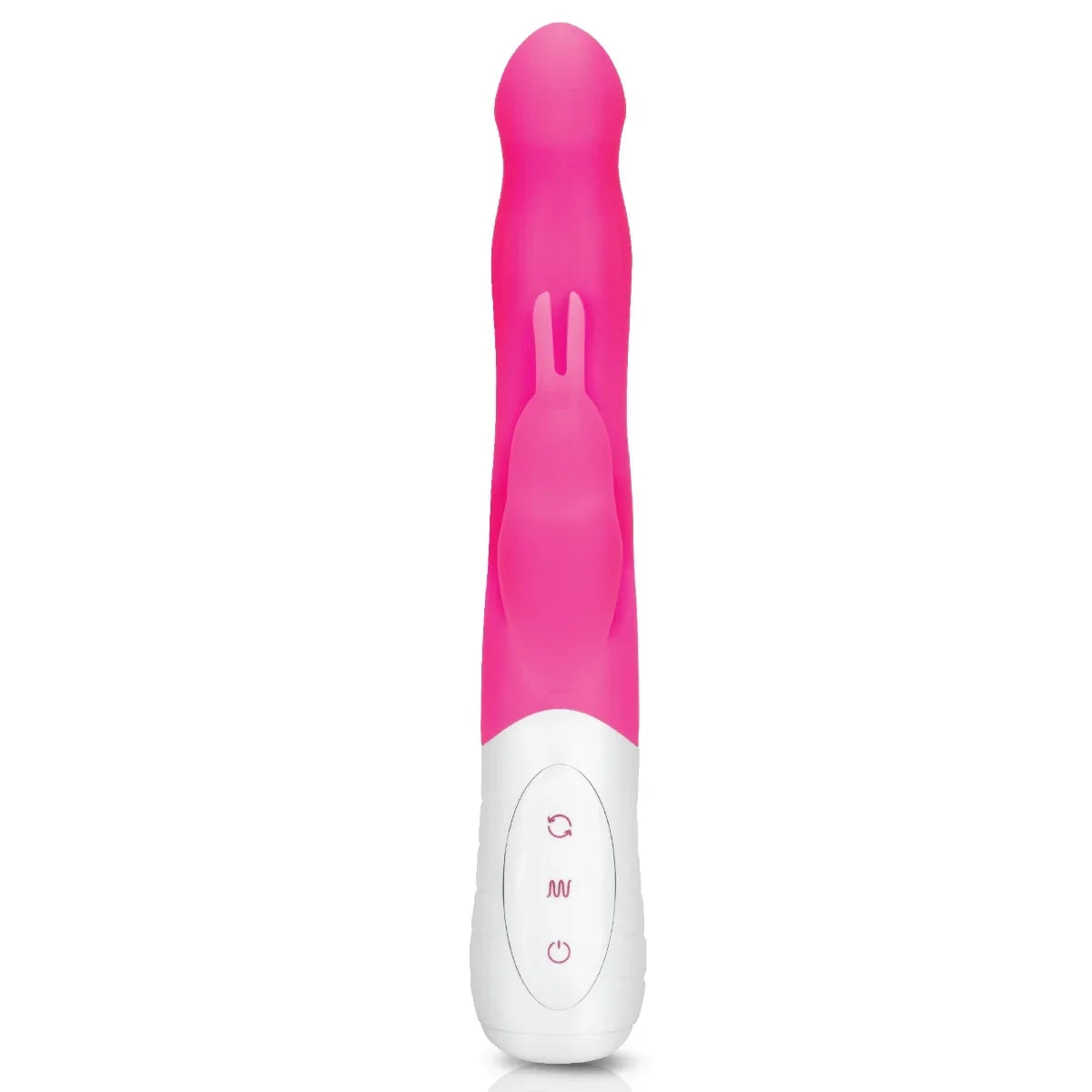 Rabbit Essentials Slim Shaft Rabbit Vibrator – Hot Pink, Body-Safe Silicone, Rechargeable Secondary image