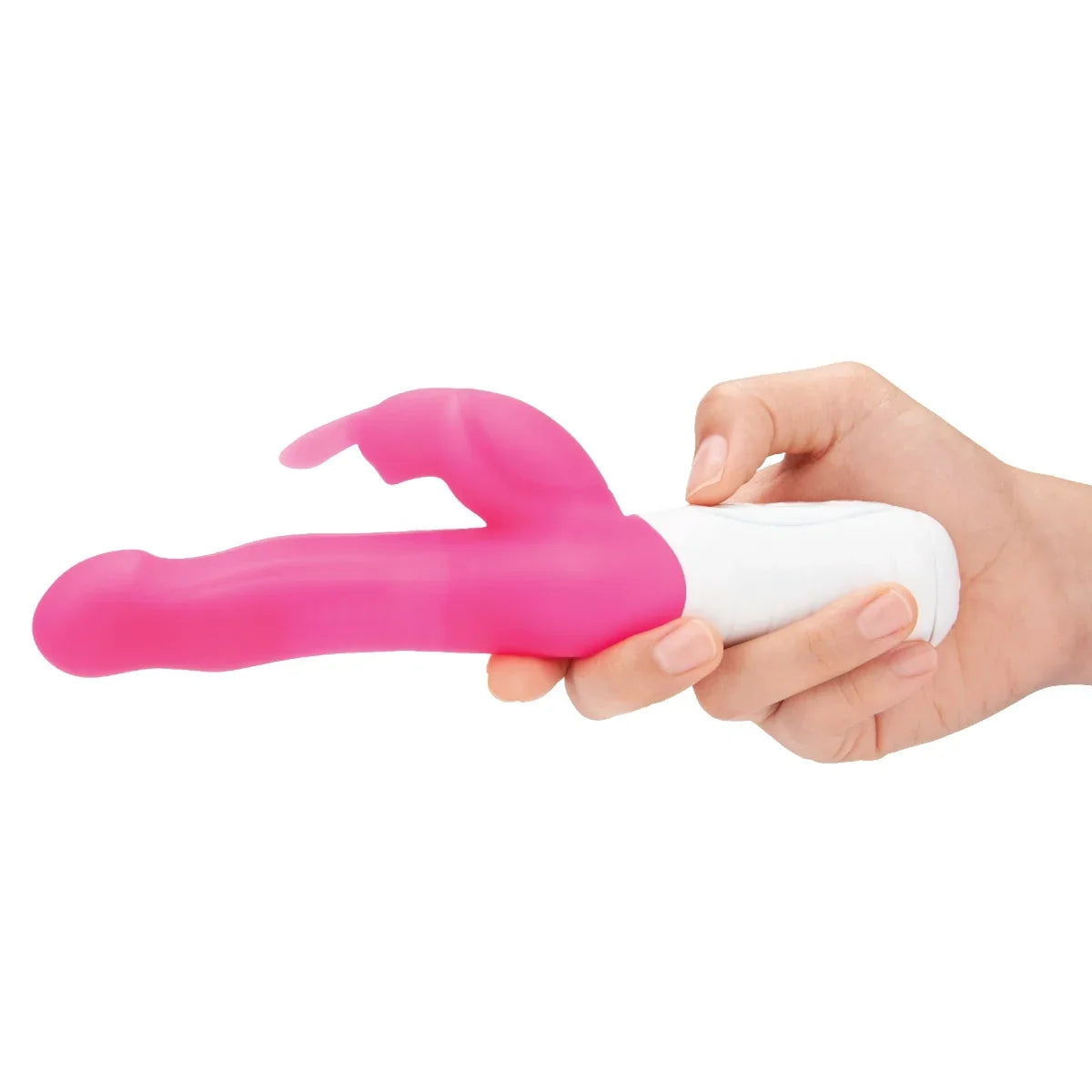 Rabbit Essentials Slim Shaft Rabbit Vibrator – Hot Pink, Body-Safe Silicone, Rechargeable > Vibrators > Ladies > Rabbit Multi