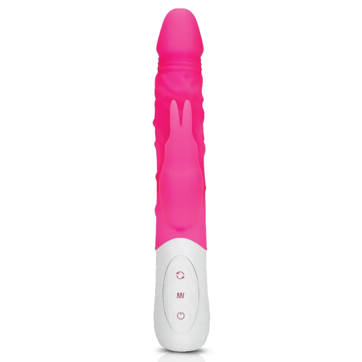 Rabbit Essentials Slim Double Penetration Rabbit Vibrator with Rotating Beads Silicone Pink Secondary image