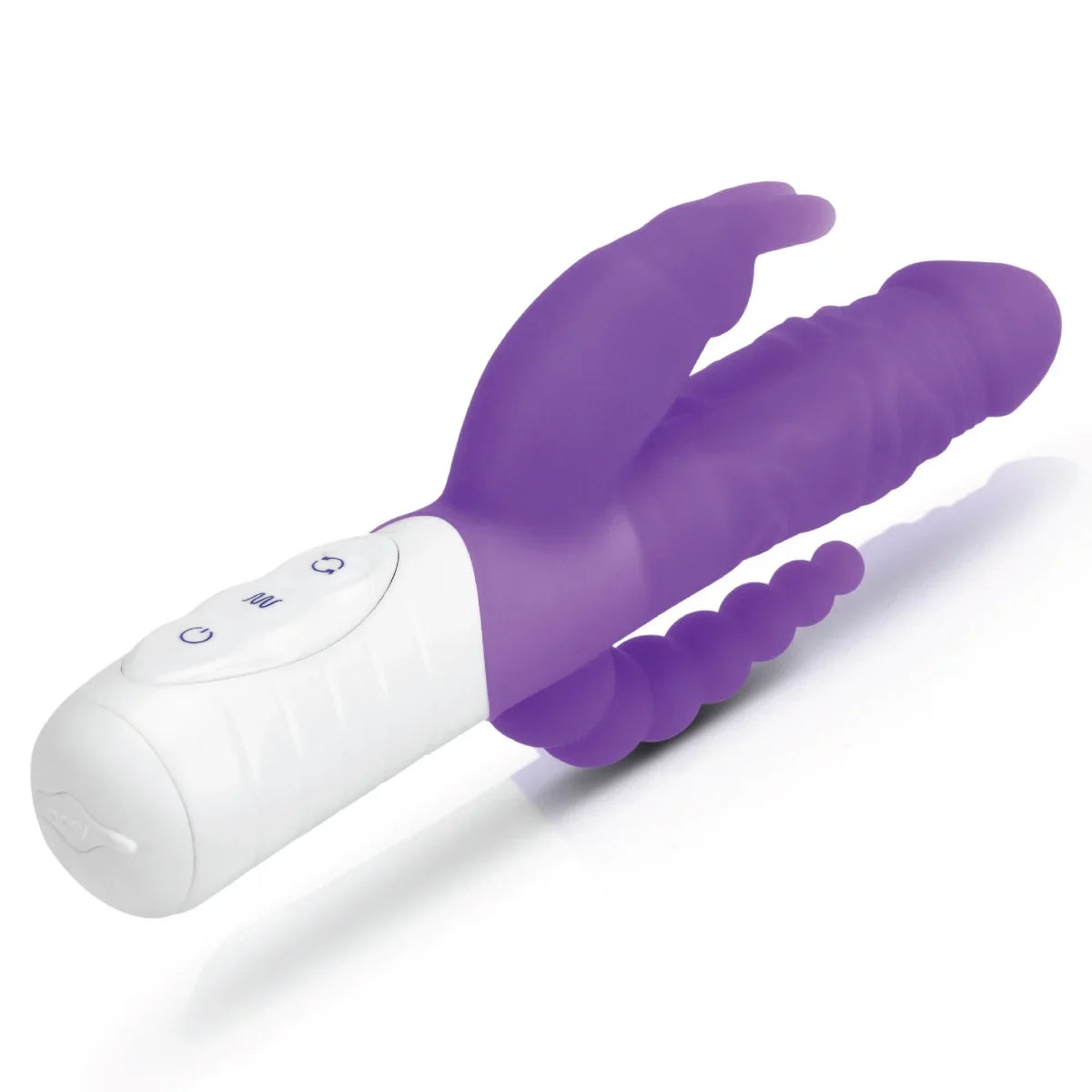 Rabbit Essentials Slim Double Penetration Rabbit Vibrator in Purple with Body-Safe Silicone > Vibrators > Ladies > Rabbit Multi