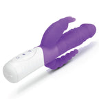Rabbit Essentials Slim Double Penetration Rabbit Vibrator - Purple
