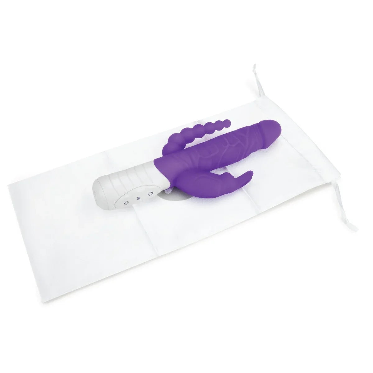 Rabbit Essentials Slim Double Penetration Rabbit Vibrator in Purple with Body-Safe Silicone > Vibrators > Ladies > Rabbit Multi