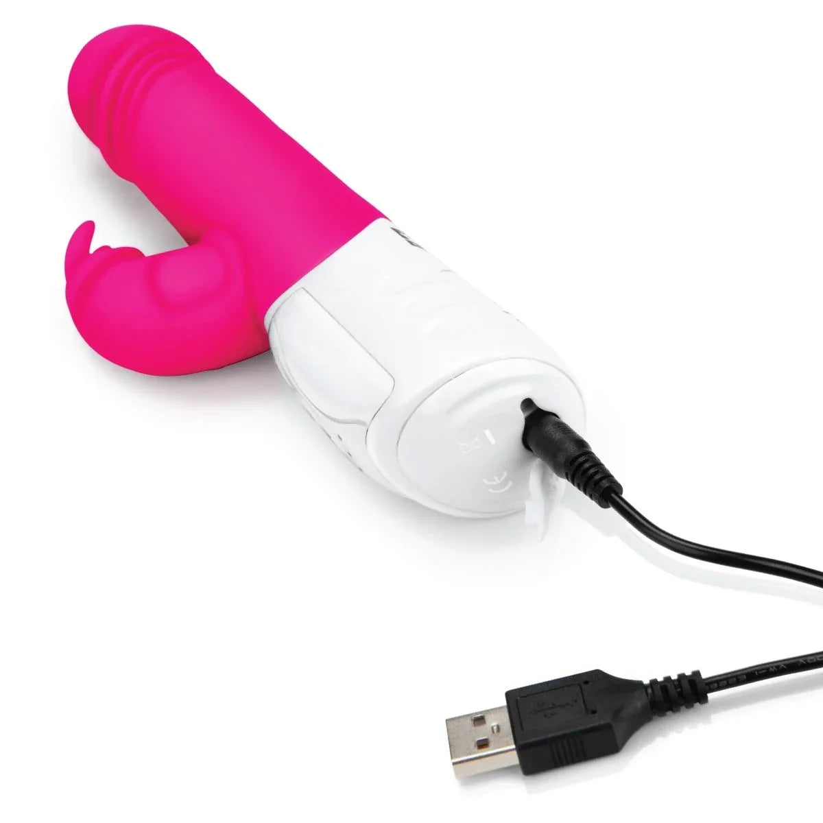 Rabbit Essentials Thrusting Rabbit Vibrator in Hot Pink with Enlarged G-Spot Tip and Charging > Vibrators > Ladies > Rabbit Multi