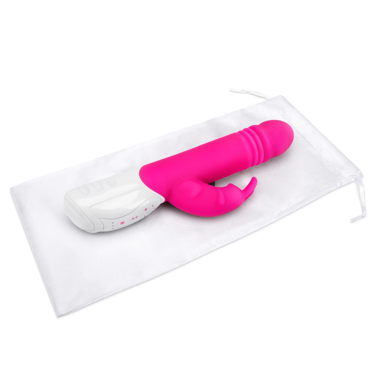 Rabbit Essentials Rechargeable G-Spot Thrusting Rabbit Vibrator Hot Pink