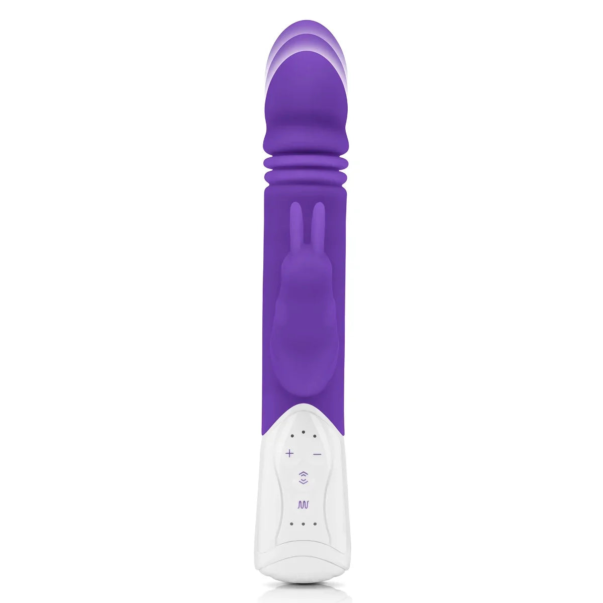 Rabbit Essentials G-Spot Thrusting Rabbit Vibrator in Purple with Charging and Satin Storage Bag Secondary image