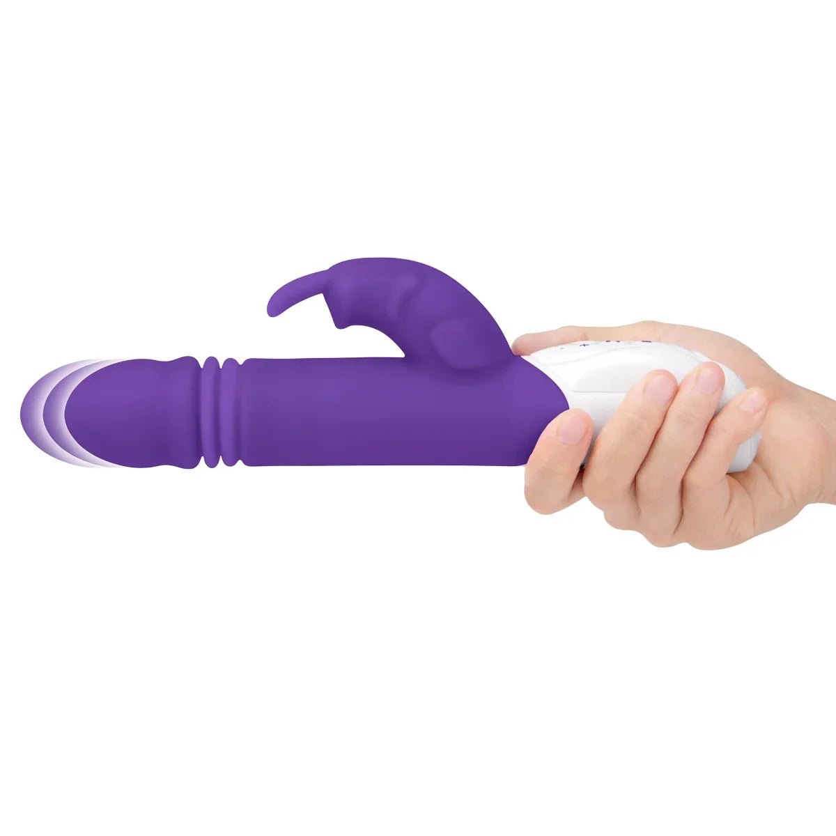 Rabbit Essentials G-Spot Thrusting Rabbit Vibrator in Purple with Charging and Satin Storage Bag > Vibrators > Ladies > Rabbit Multi