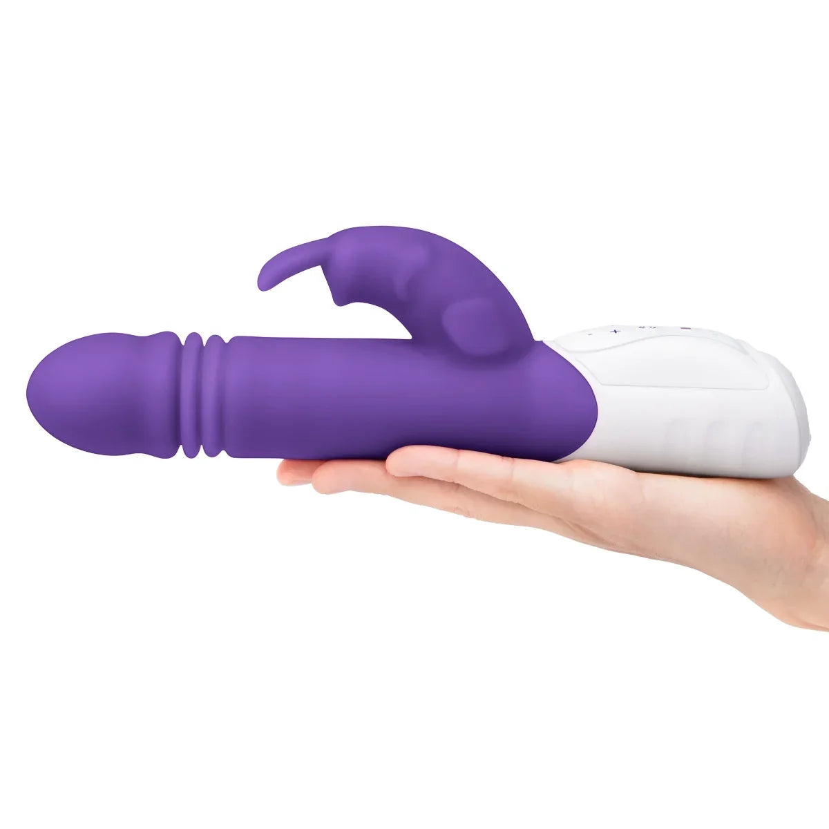 Rabbit Essentials G-Spot Thrusting Rabbit Vibrator in Purple with Charging and Satin Storage Bag > Vibrators > Ladies > Rabbit Multi