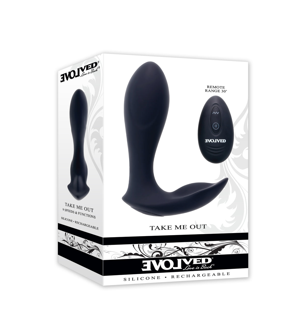 Evolved TAKE ME OUT Remote Control Vibe 12.5cm Black > Sex Toys > Couples Toys