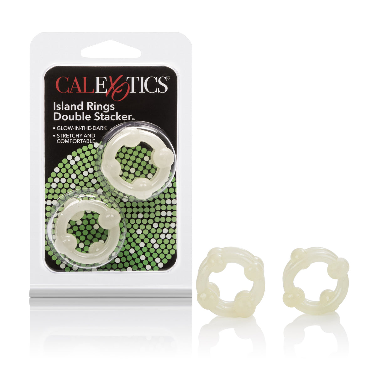 Island Rings Double Stacker Glow In The Dark Stretchy Cock Rings 0.75 Inch 2 Cm Duo > Cock Ring > Sets