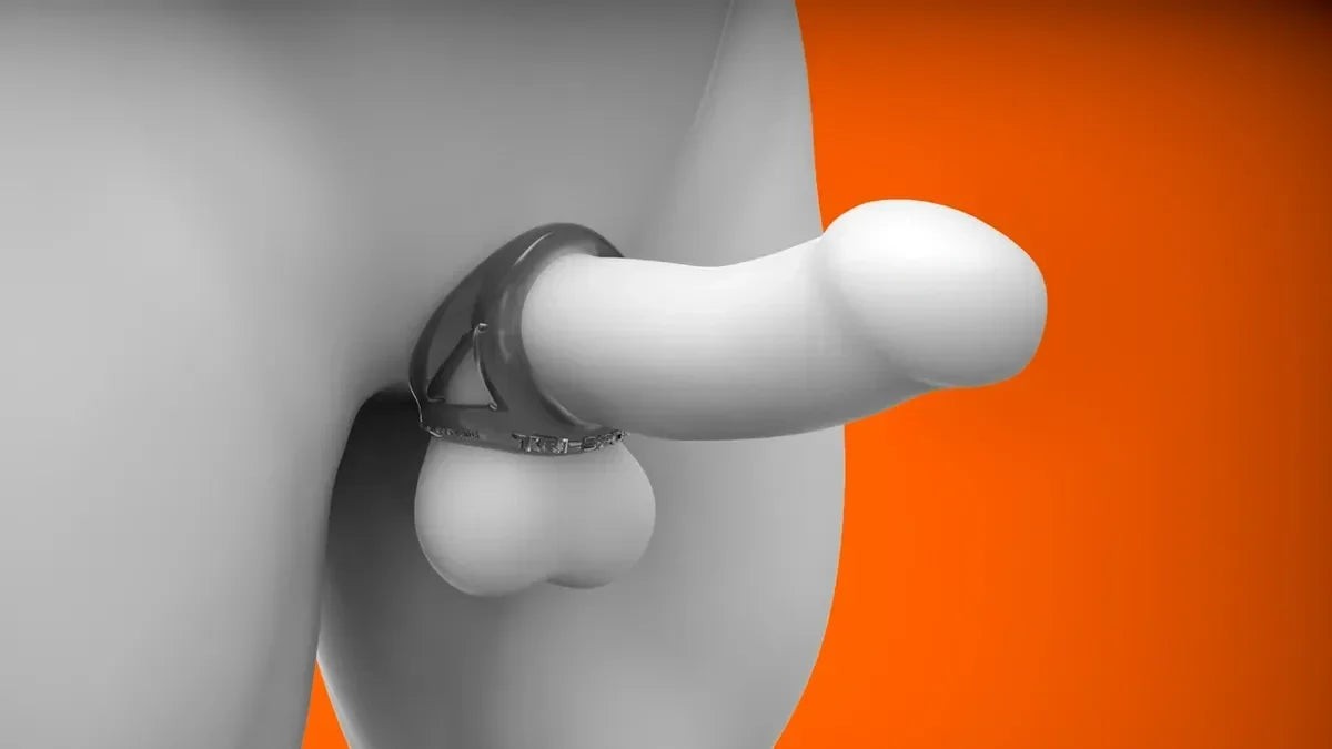 Oxballs Tri-Sport 3-Ring Flexible Silicone Cockring Sling Male Toy > Cock Ring > Sling