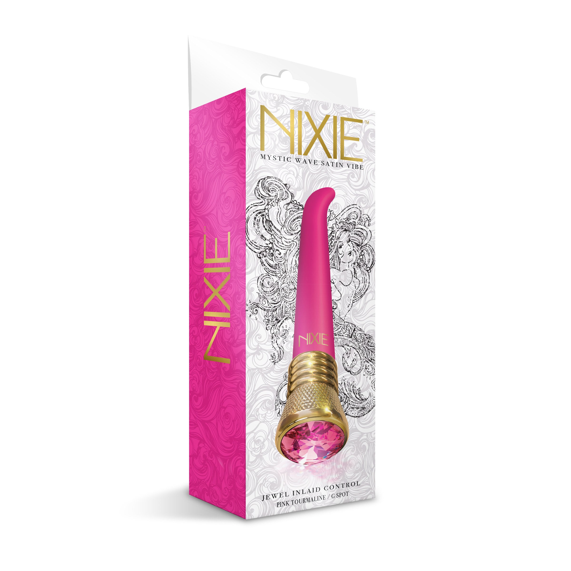 Nixie Jewel Satin G Vibe Pink Tourmaline 7 Inch Waterproof Multi-Speed Vibrator Pink > Sex Toys For Ladies > G-Spot Vibrators