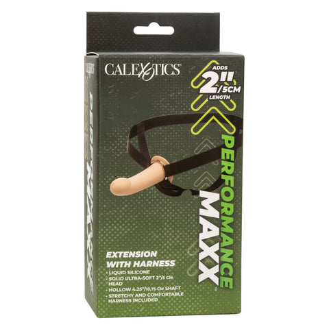 Performance Maxx Extension With Harness Ivory 2 Inch Length Adding Sleeve and Ultra-Thick Supportive Straps > Dildos > Hollow Strap Ons