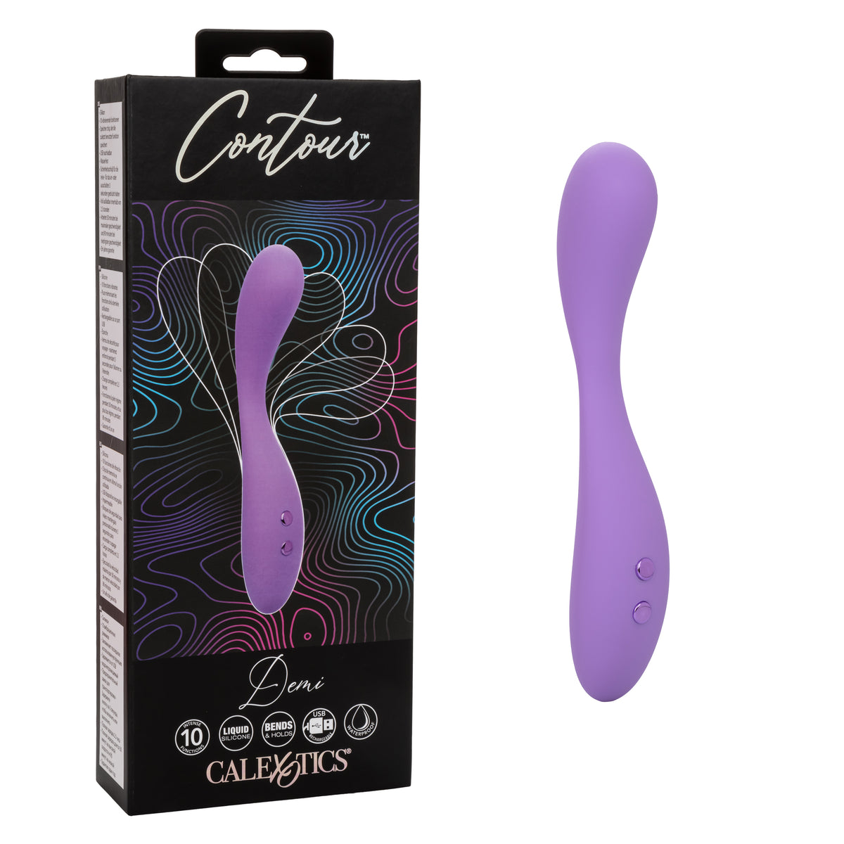 Contour Demi Purple Flexible Liquid Silicone Massager with 10 Vibration Functions and Waterproof Design > Vibrators > Standard Vibrators
