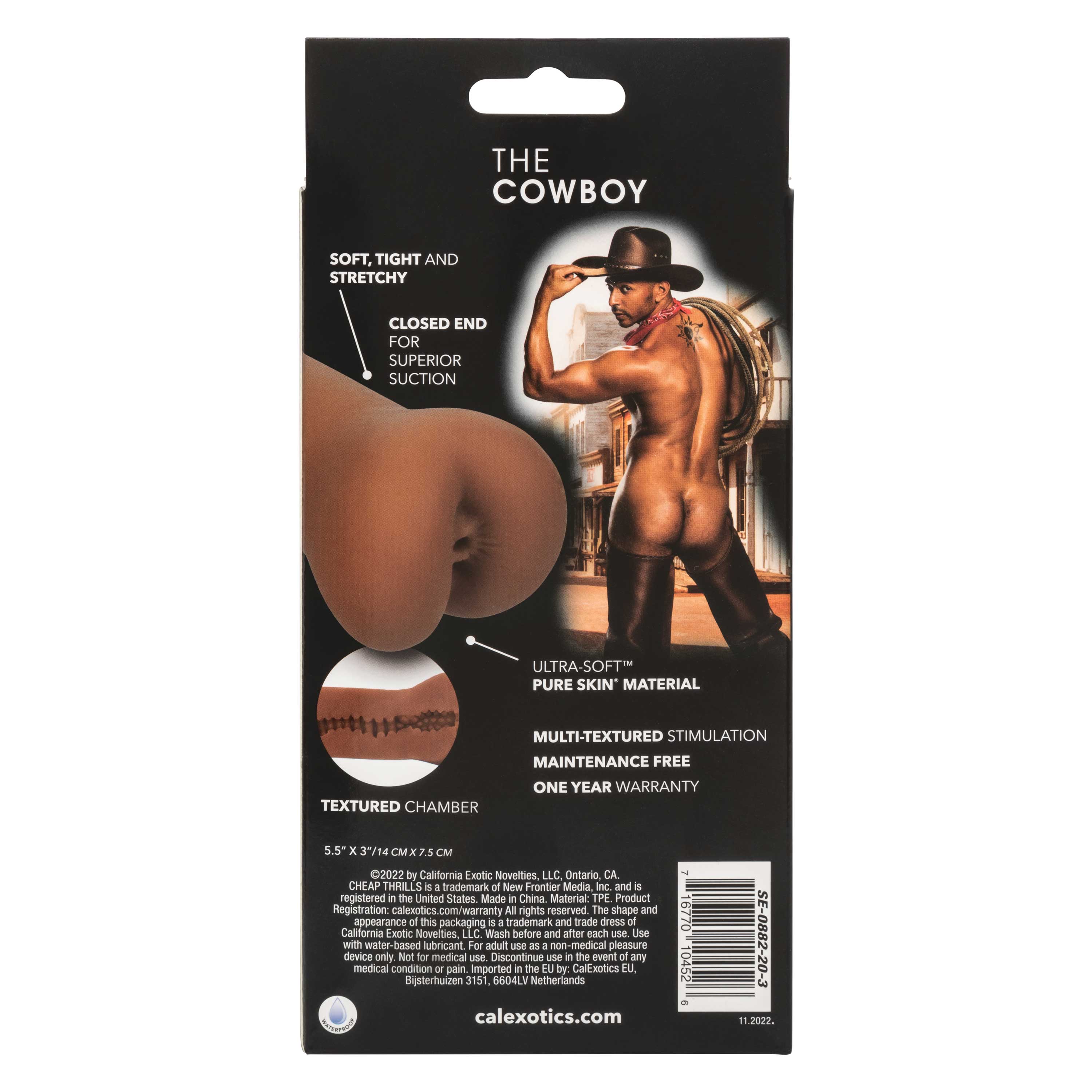 Cheap Thrills The Cowboy Male Stroker 5.5 Inch Soft Pure Skin Material Realistic Textured Suction Sleeve Default Title > Sex Toys For Men > Masturbators > Manual