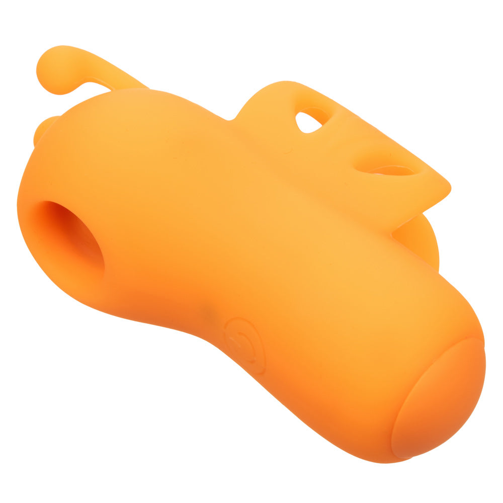Neon Vibes The Buzzing Vibe Orange Silicone Finger Teaser with 10 Vibration Functions and Rechargeable > Vibrators > Finger Vibrators