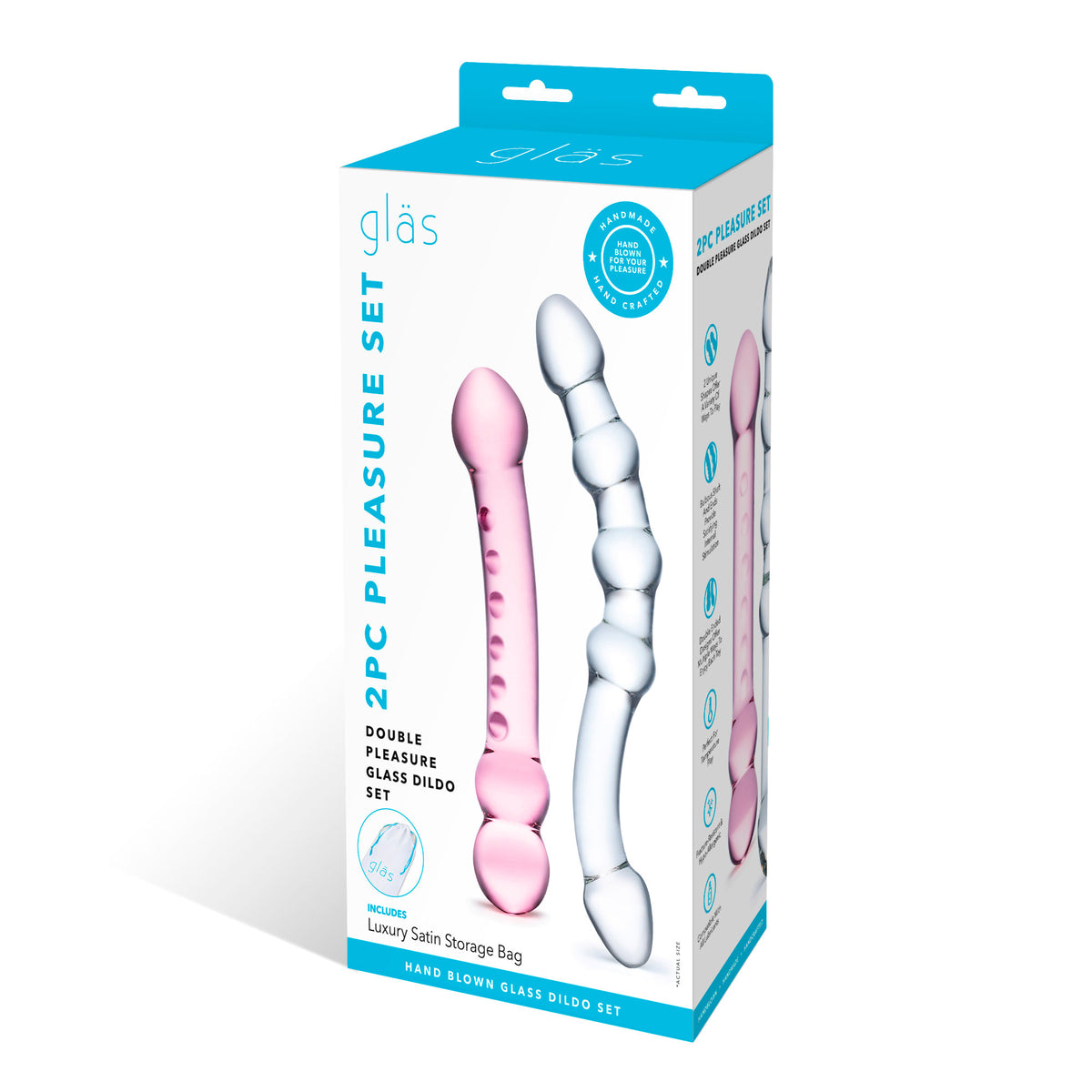 Glas Double Pleasure 6 Inch and 7.5 Inch Two-Piece Glass Dildo Set > Glass > Dildos