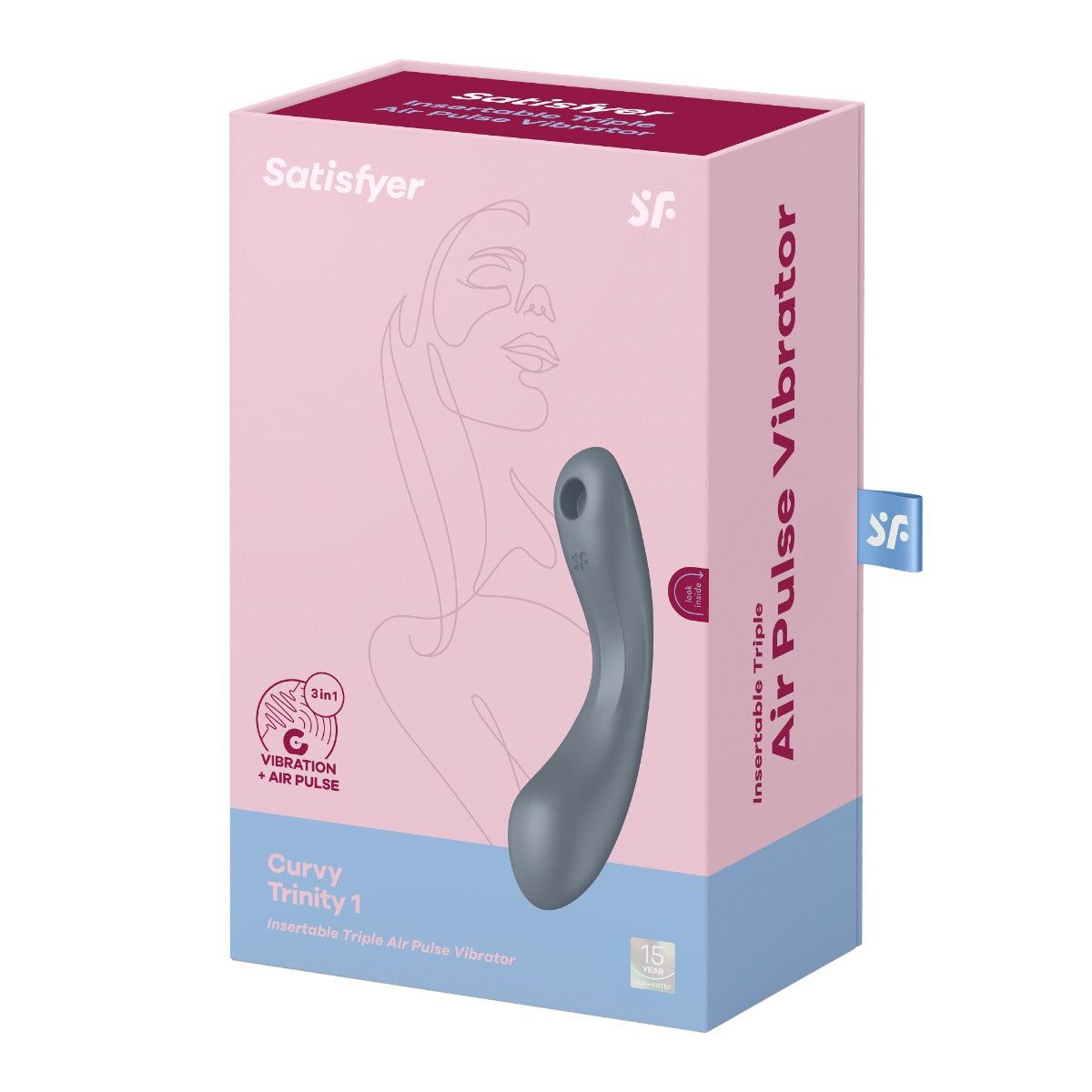 Satisfyer Curvy Trinity 1 – 3-in-1 Air Pulse, Lay-On, and G-Spot Vibrator with 11 Intensity Levels and 12 Vibration Programs > Vibrators > Vibrating Pads