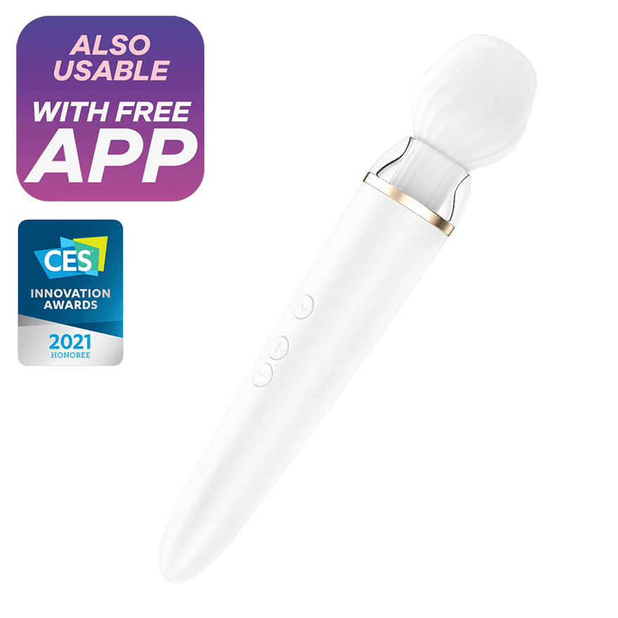 Satisfyer Double Wander Bluetooth App Remote-Controlled Couples Vibrator with Interchangeable Heads > Sex Toys > Massage Wands