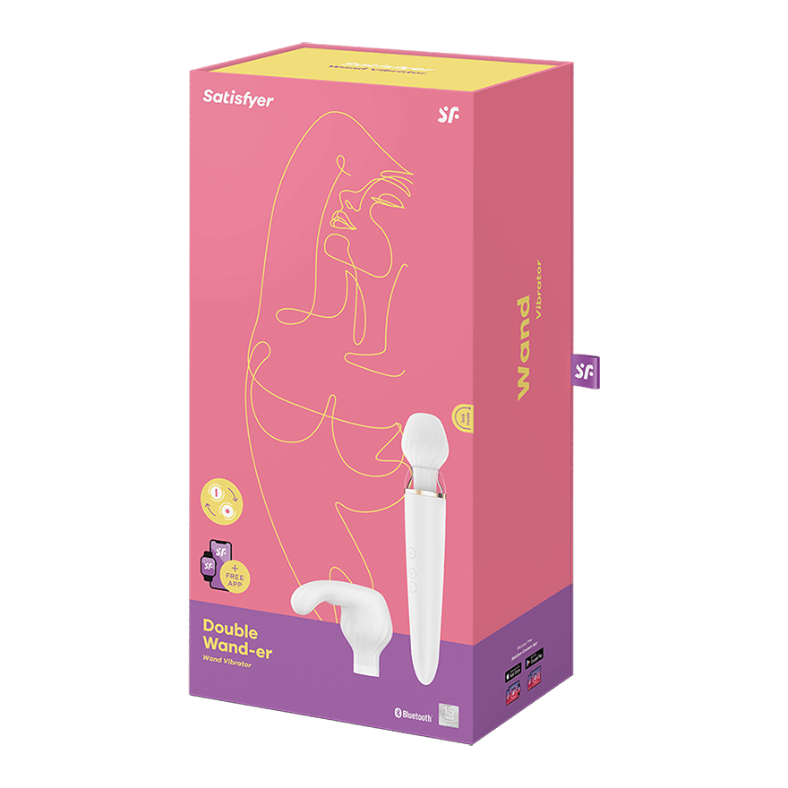 Satisfyer Double Wander Bluetooth App Remote-Controlled Couples Vibrator with Interchangeable Heads > Sex Toys > Massage Wands