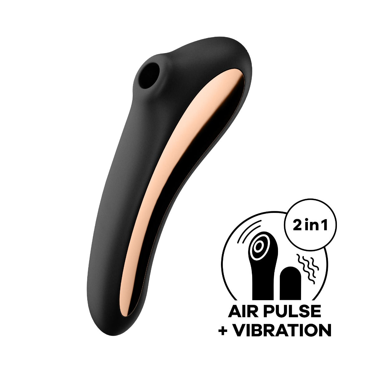 Satisfyer Dual Kiss Waterproof Air Pulse Vibrator with Vibrating Insertable Shaft Silicone > Sex Toys For Ladies > Air Pulsation