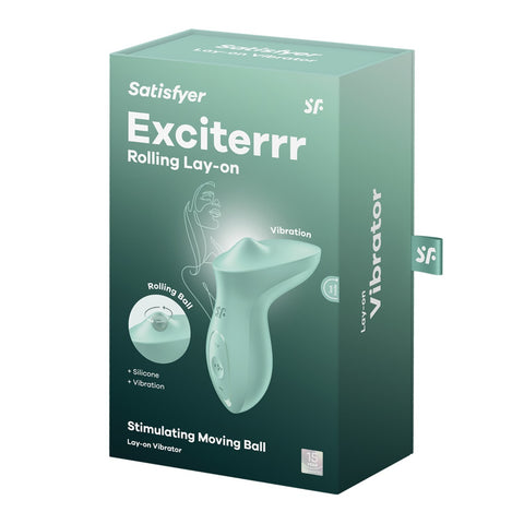 Satisfyer Exciterrr Mint Lay-On Vibrator – Silicone with Rolling Stimulating Ball and Vibration > Vibrators > Vibrating Pads