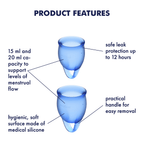 Satisfyer Feel Confident Menstrual Cup Set – Medical Grade Silicone 15ml and 20ml Cups > Essentials > Menstrual Products