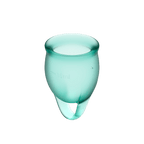 Satisfyer Feel Confident (Dark Green) – Medical Grade Silicone Menstrual Cup Kit 15ml and 20ml Reusable > Essentials > Menstrual Products