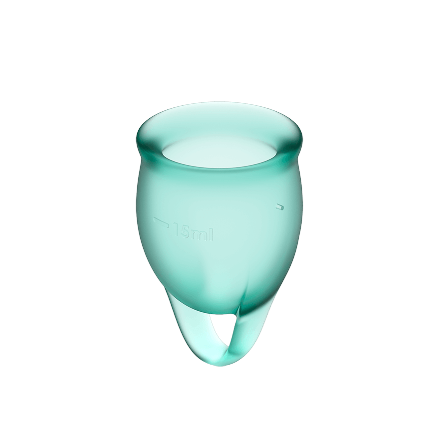 Satisfyer Feel Confident (Dark Green) – Medical Grade Silicone Menstrual Cup Kit 15ml and 20ml Reusable > Essentials > Menstrual Products
