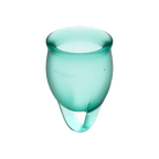 Satisfyer Feel Confident (Dark Green) – Medical Grade Silicone Menstrual Cup Kit 15ml and 20ml Reusable > Essentials > Menstrual Products
