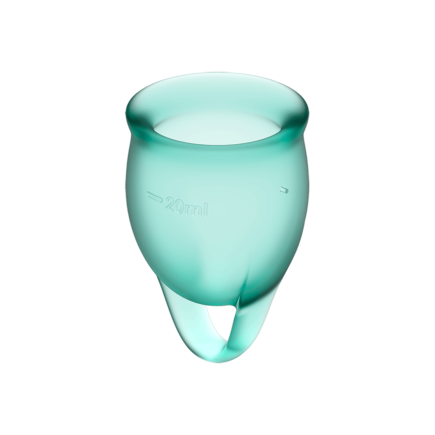 Satisfyer Feel Confident (Dark Green) – Medical Grade Silicone Menstrual Cup Kit 15ml and 20ml Reusable > Essentials > Menstrual Products