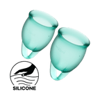 Satisfyer Feel Confident (Dark Green) – Medical Grade Silicone Menstrual Cup Kit 15ml and 20ml Reusable > Essentials > Menstrual Products