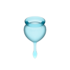 Satisfyer Feel Good Menstrual Cup Light Blue Set of 2 Cups 15ml and 20ml Medical Grade Silicone > Essentials > Menstrual Products