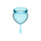 Satisfyer Feel Good Menstrual Cup Light Blue Set of 2 Cups 15ml and 20ml Medical Grade Silicone > Essentials > Menstrual Products