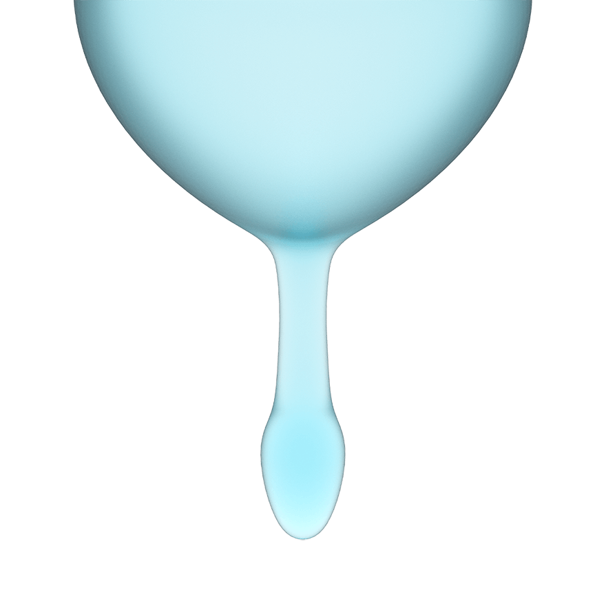 Satisfyer Feel Good Menstrual Cup Light Blue Set of 2 Cups 15ml and 20ml Medical Grade Silicone > Essentials > Menstrual Products