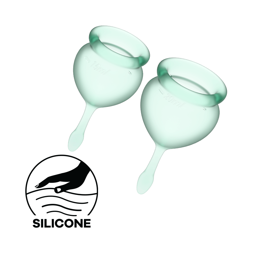 Feel Good Medical-Grade Silicone Reusable Menstrual Cup Set - Light Green > Essentials > Menstrual Products