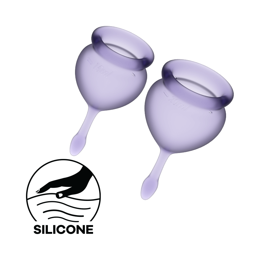 Satisfyer Feel Good Menstrual Cup Set – Medical Grade Silicone 15ml and 20ml Lilac > Essentials > Menstrual Products