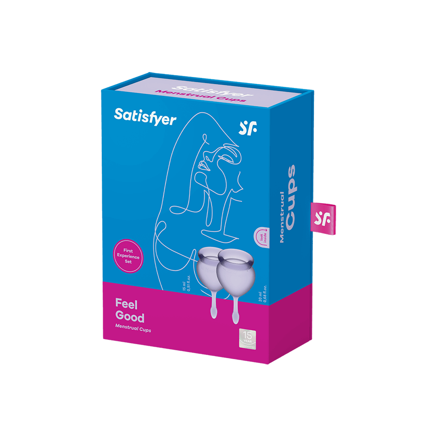 Satisfyer Feel Good Menstrual Cup Lilla Medical Grade Silicone 2 Pack 15ml and 20ml > Essentials > Menstrual Products