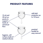 Feel Good Menstrual Cup Set Clear 2 Piece (20ml / 15ml) Medical Grade Silicone > Essentials > Menstrual Products